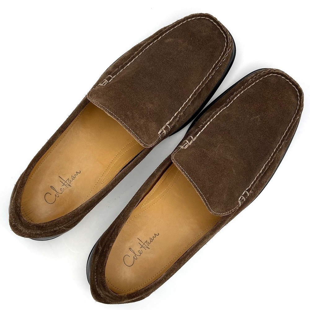 Cole Haan Mens 13 Brown Suede Venetian Loafers Slip On Shoes Air Moc Toe